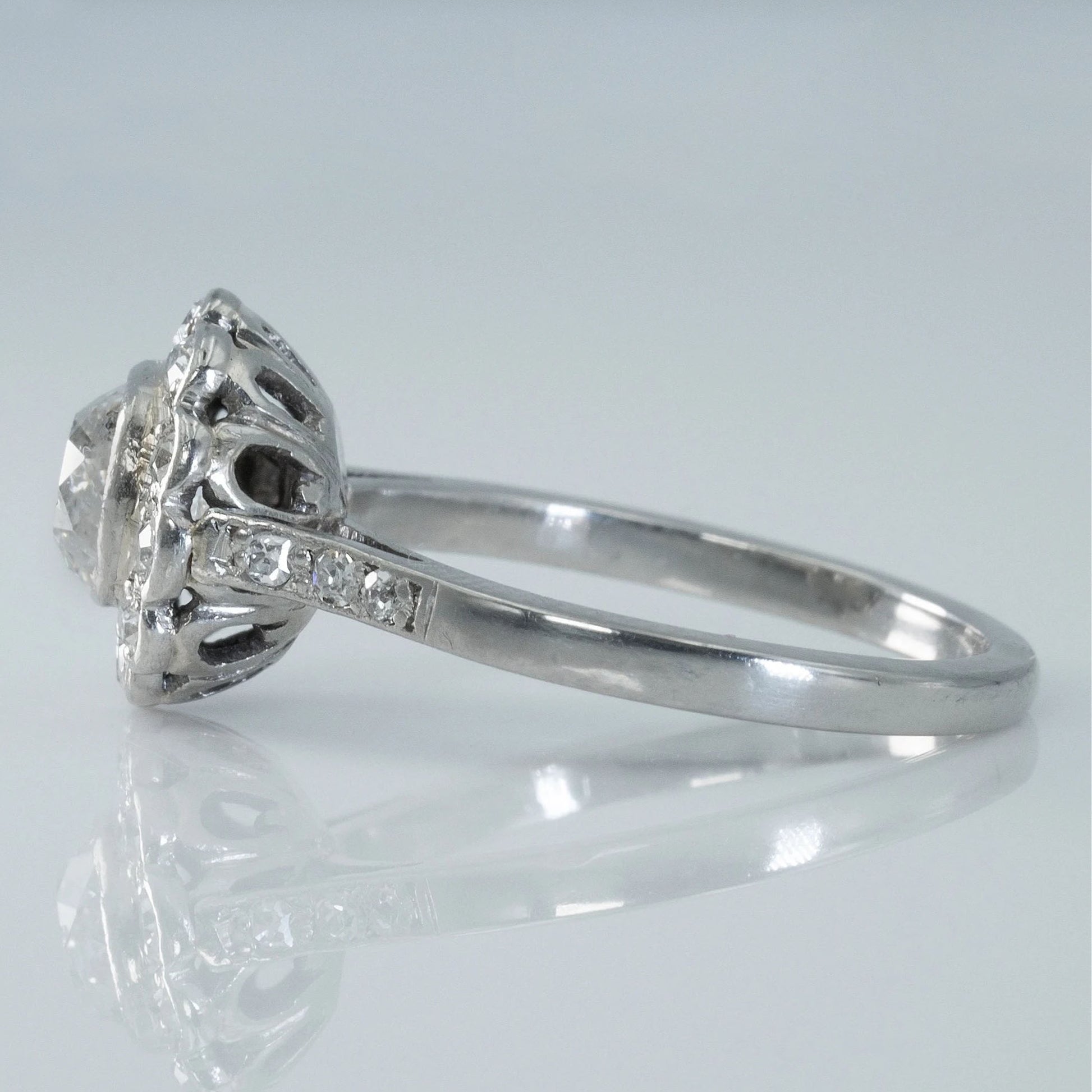 Art Deco Platinum 1 carat Diamond Cluster Ring - Friar House