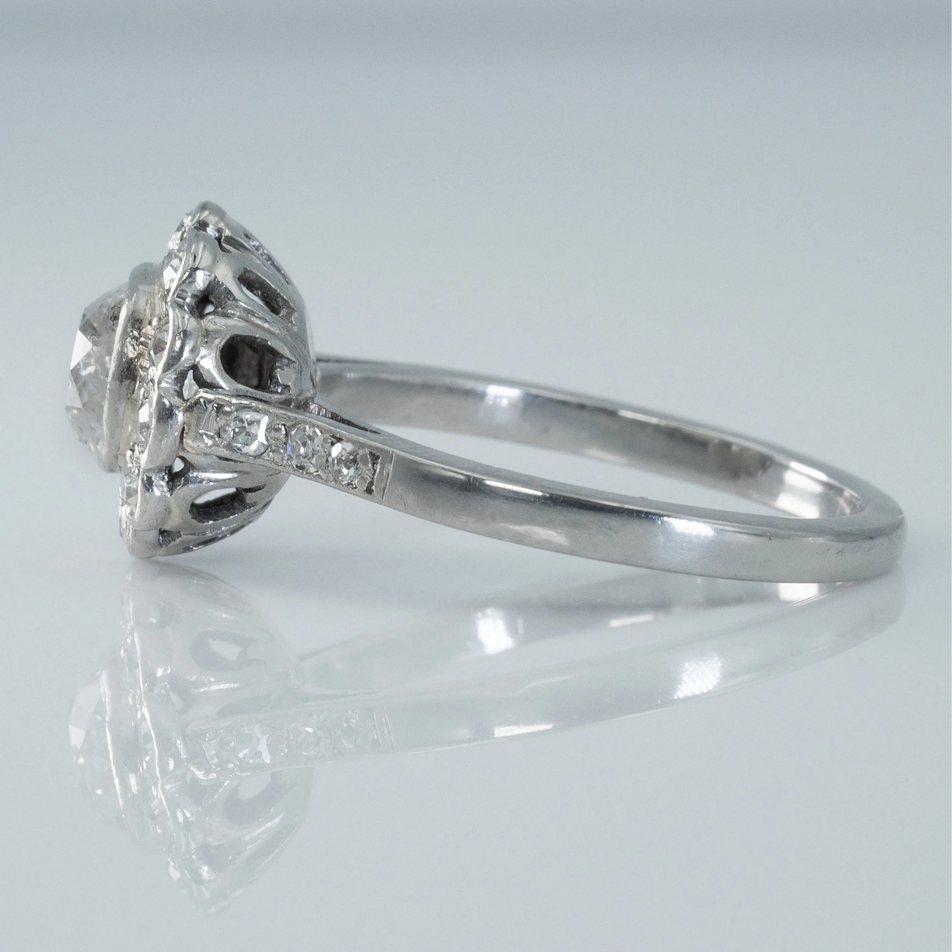 Art Deco Platinum 1 carat Diamond Cluster Ring - Friar House