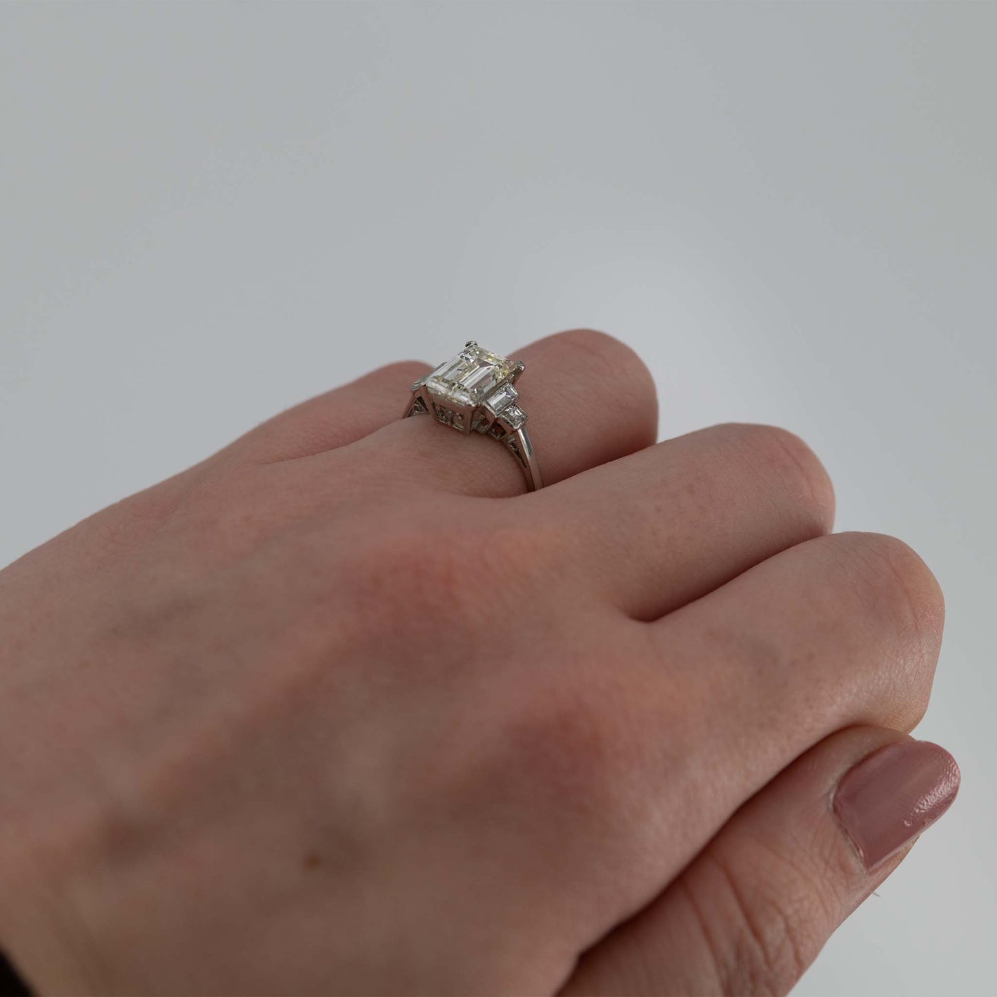 Art Deco Platinum 2.60 carat Diamond Solitaire Ring - Friar House