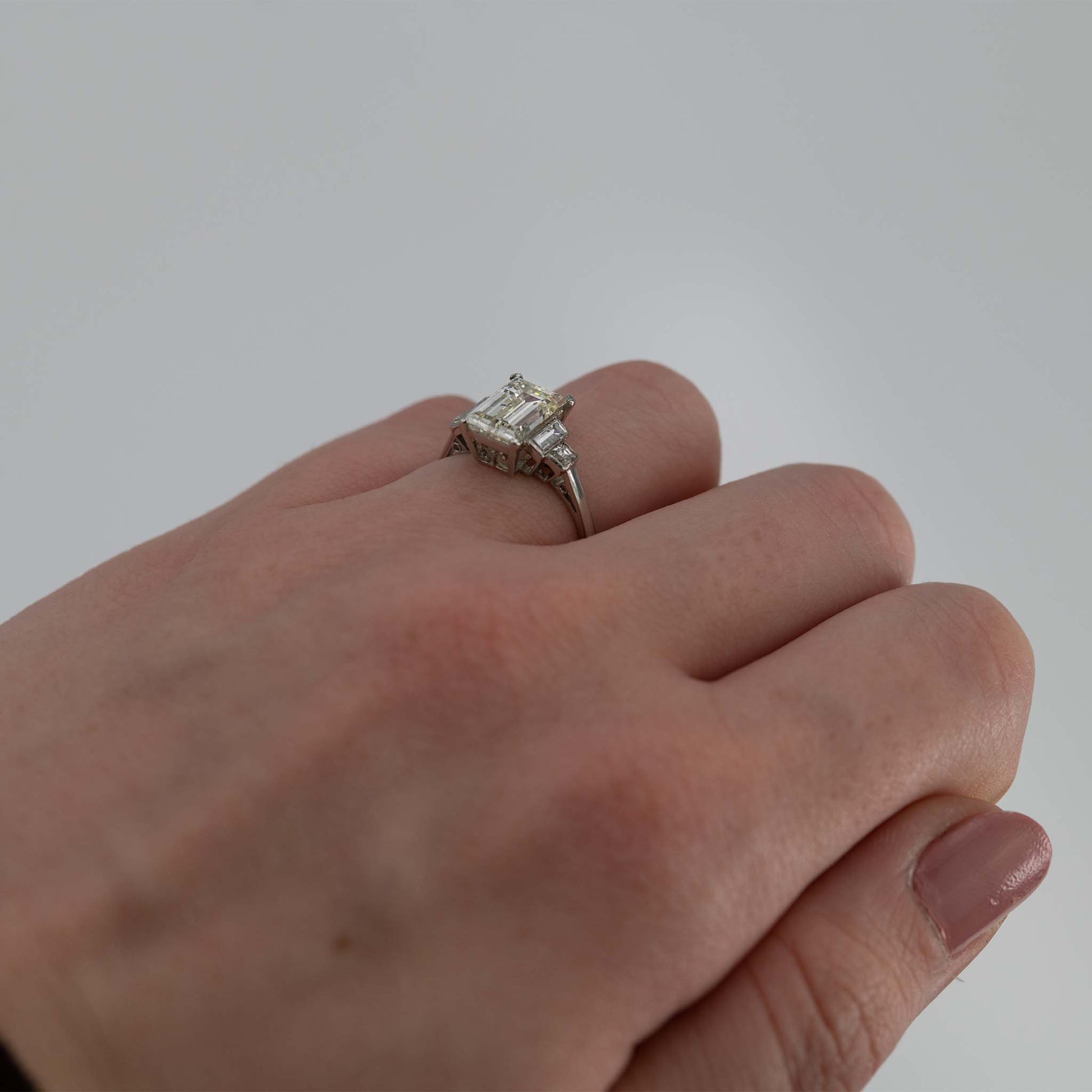 Art Deco Platinum 2.60 carat Diamond Solitaire Ring - Friar House