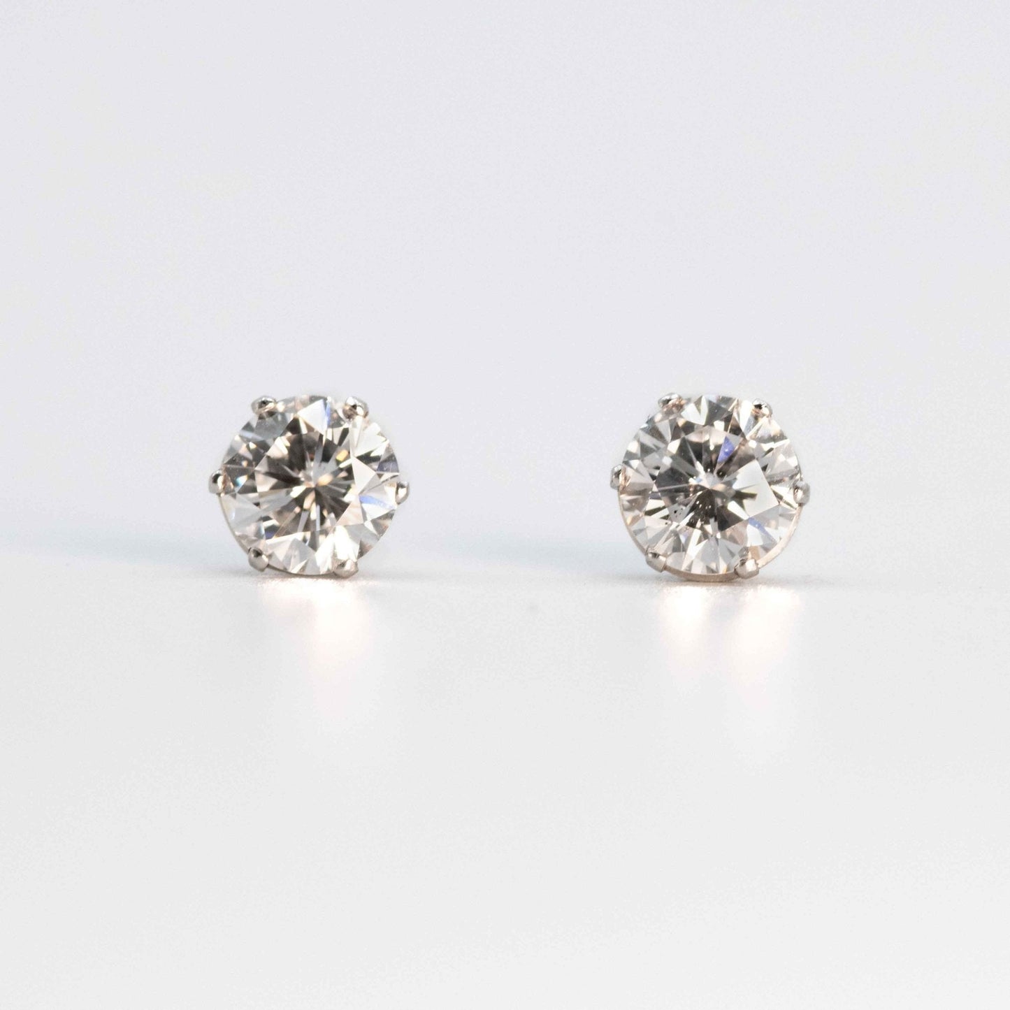 Art Deco Platinum 2.40 Carat Diamond Stud Earrings - Friar House