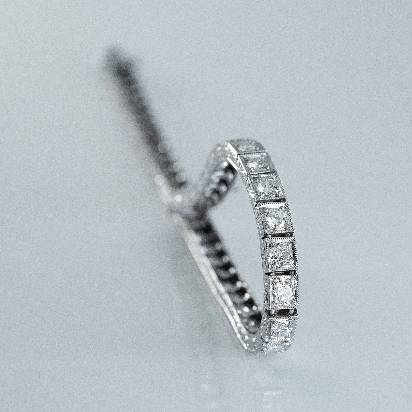 Art Deco Platinum 4 carat Diamond Line Bracelet - Friar House