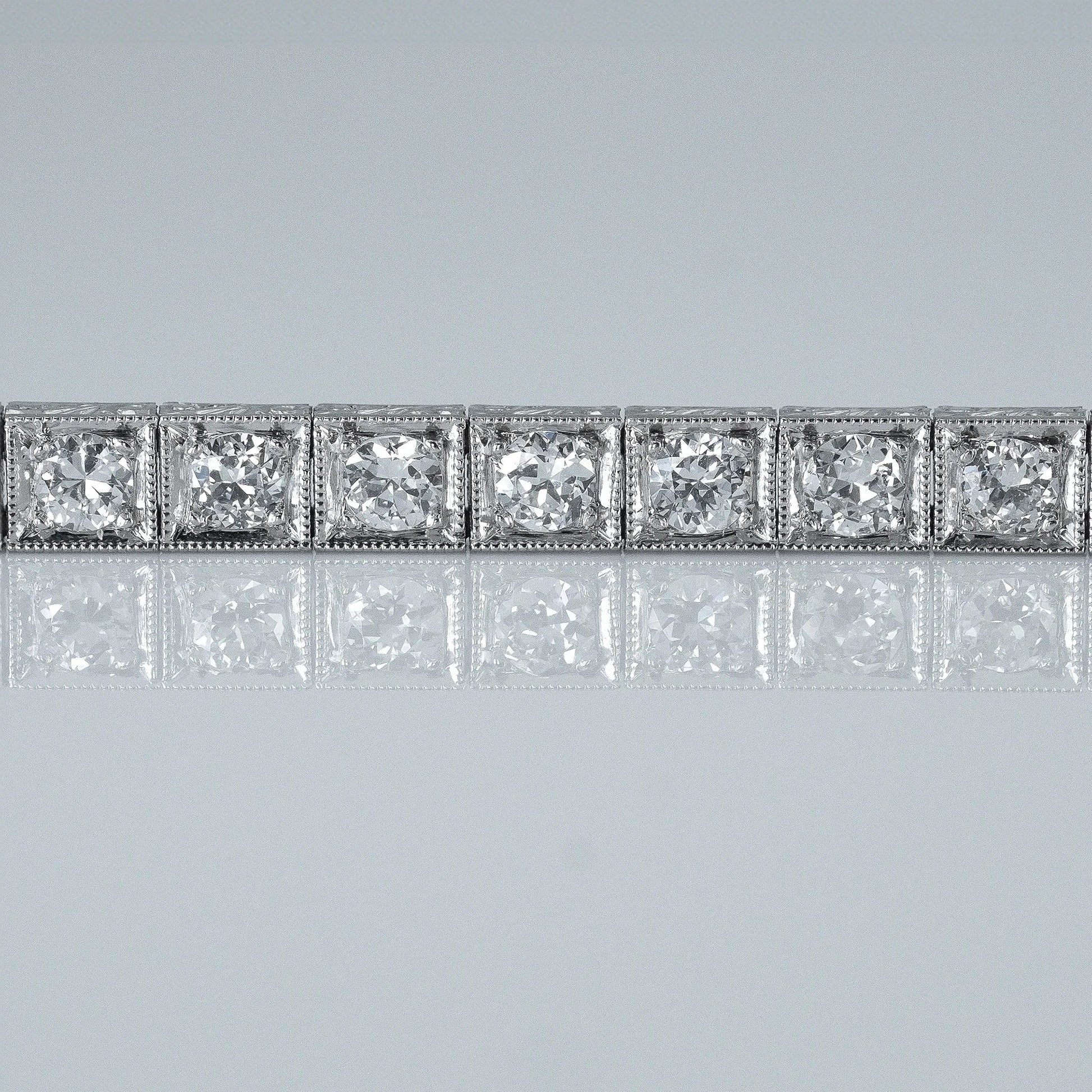 Art Deco Platinum 4 carat Diamond Line Bracelet - Friar House