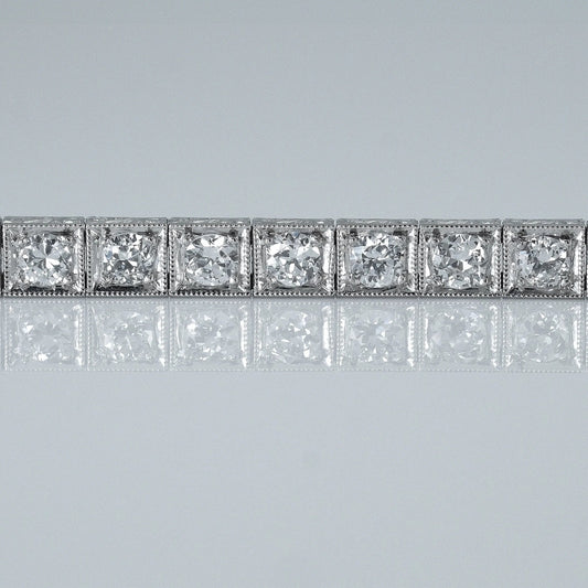 Art Deco Platinum 4 carat Diamond Line Bracelet - Friar House