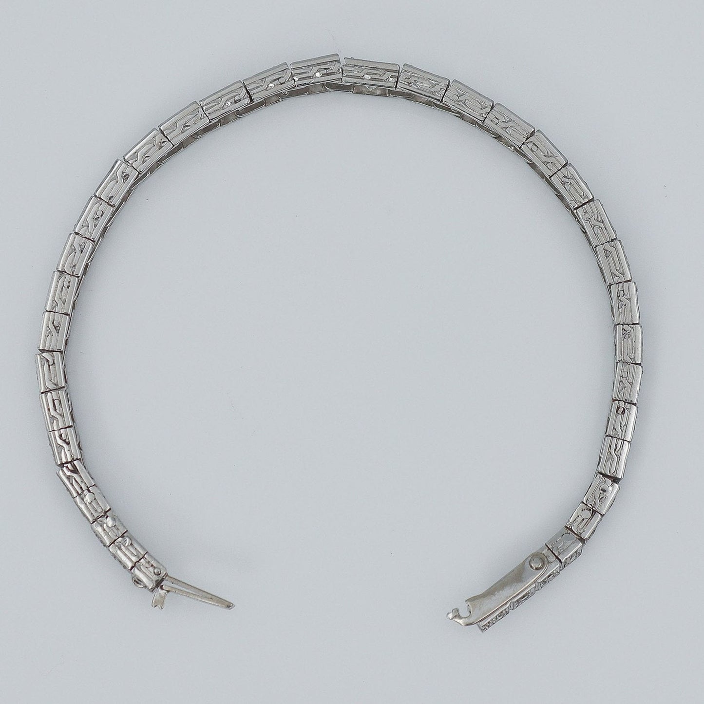 Art Deco Platinum 6.50 Carat Diamond Graduated Line Bracelet - Friar House