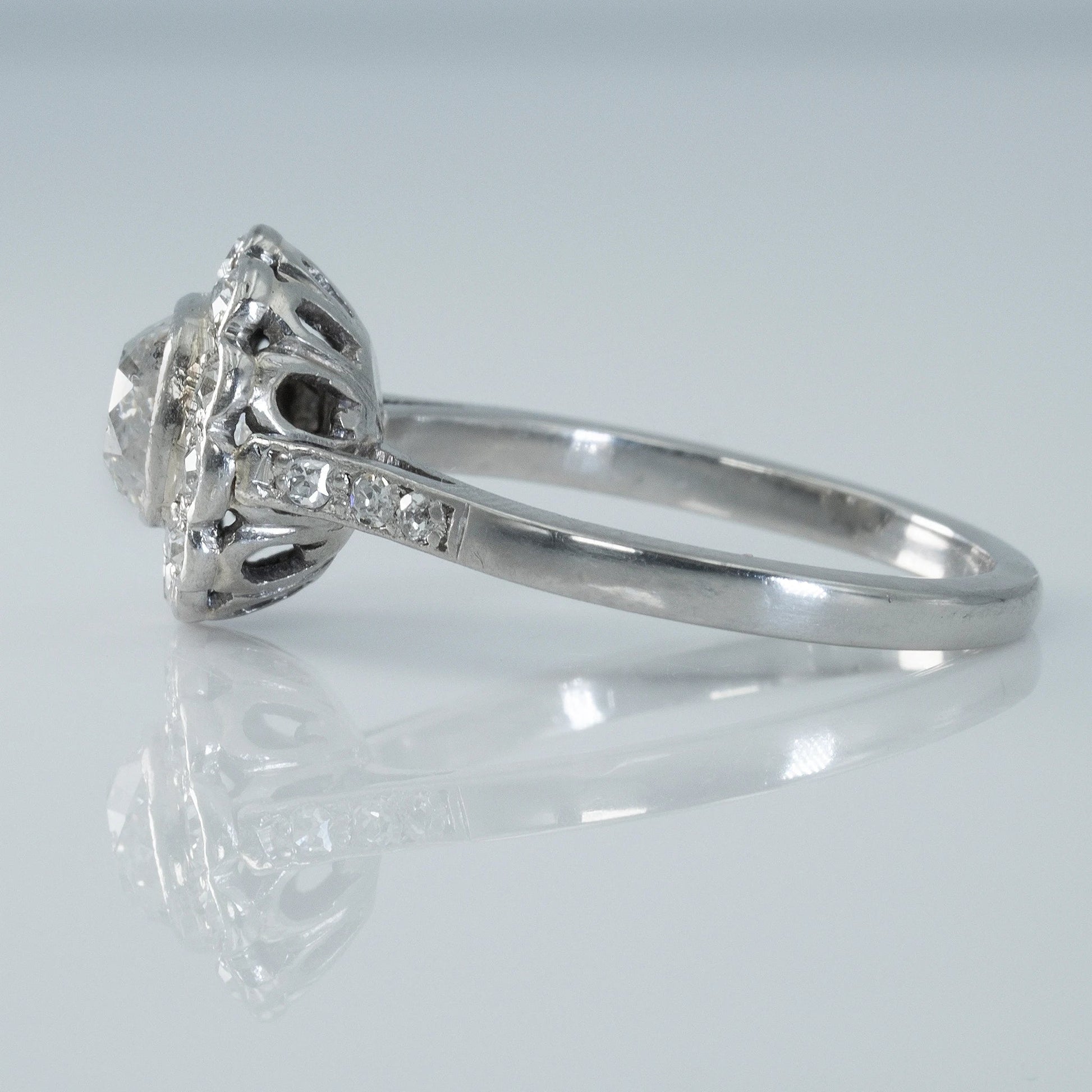 Art Deco Platinum Diamond Cluster Ring - Friar House