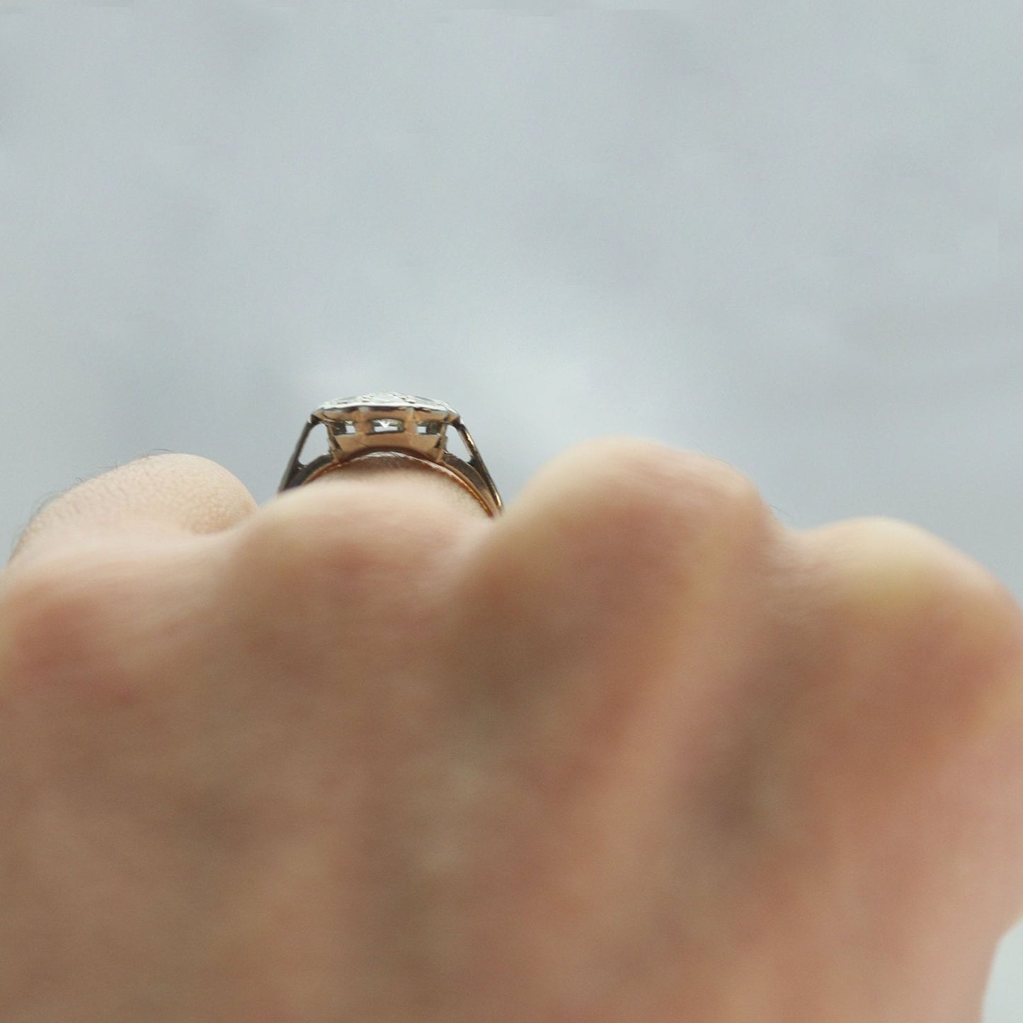 Art Deco Platinum Diamond Daisy Cluster Ring - Friar House