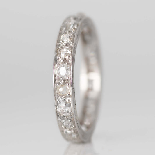 Art Deco Platinum Diamond Eternity Ring Size M 1/2 - Friar House