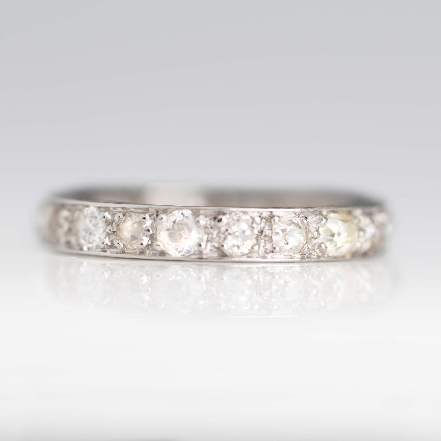 Art Deco Platinum Diamond Eternity Ring Size M 1/2 - Friar House