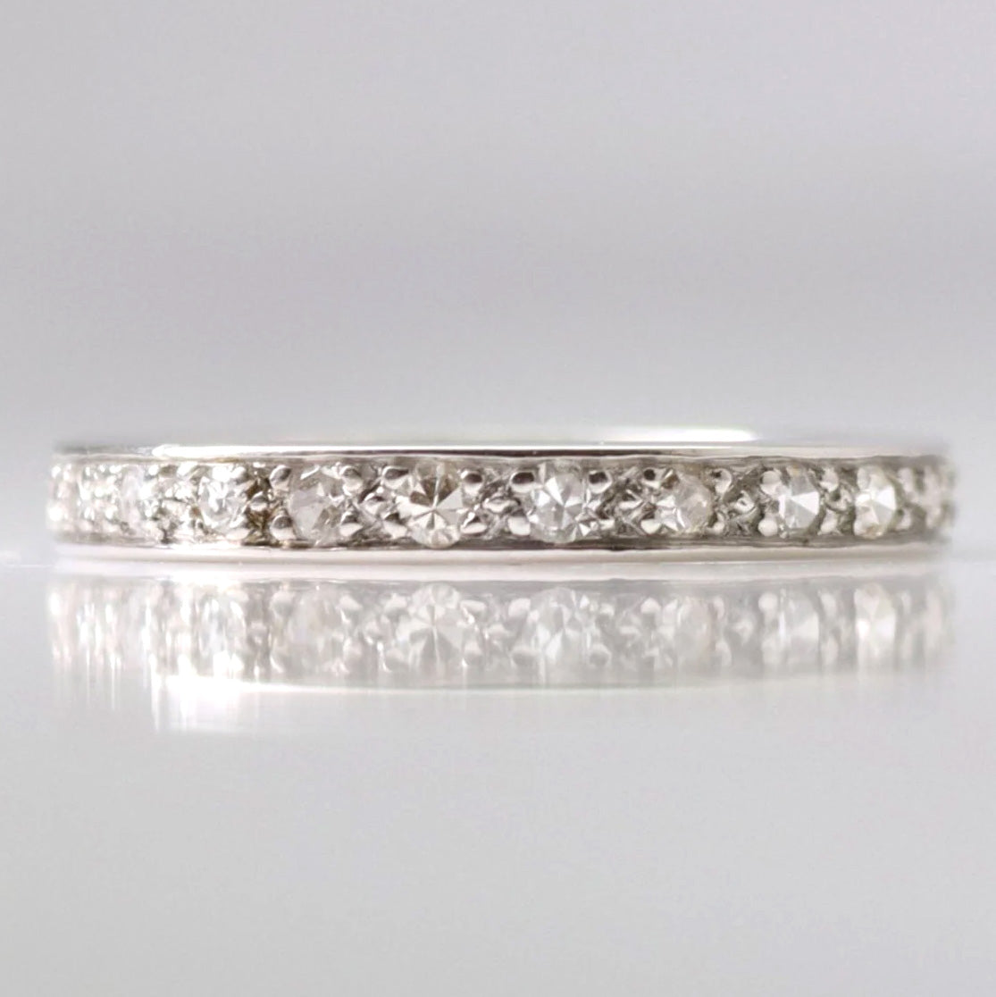 Art Deco Platinum Diamond Eternity Ring Size N - Friar House