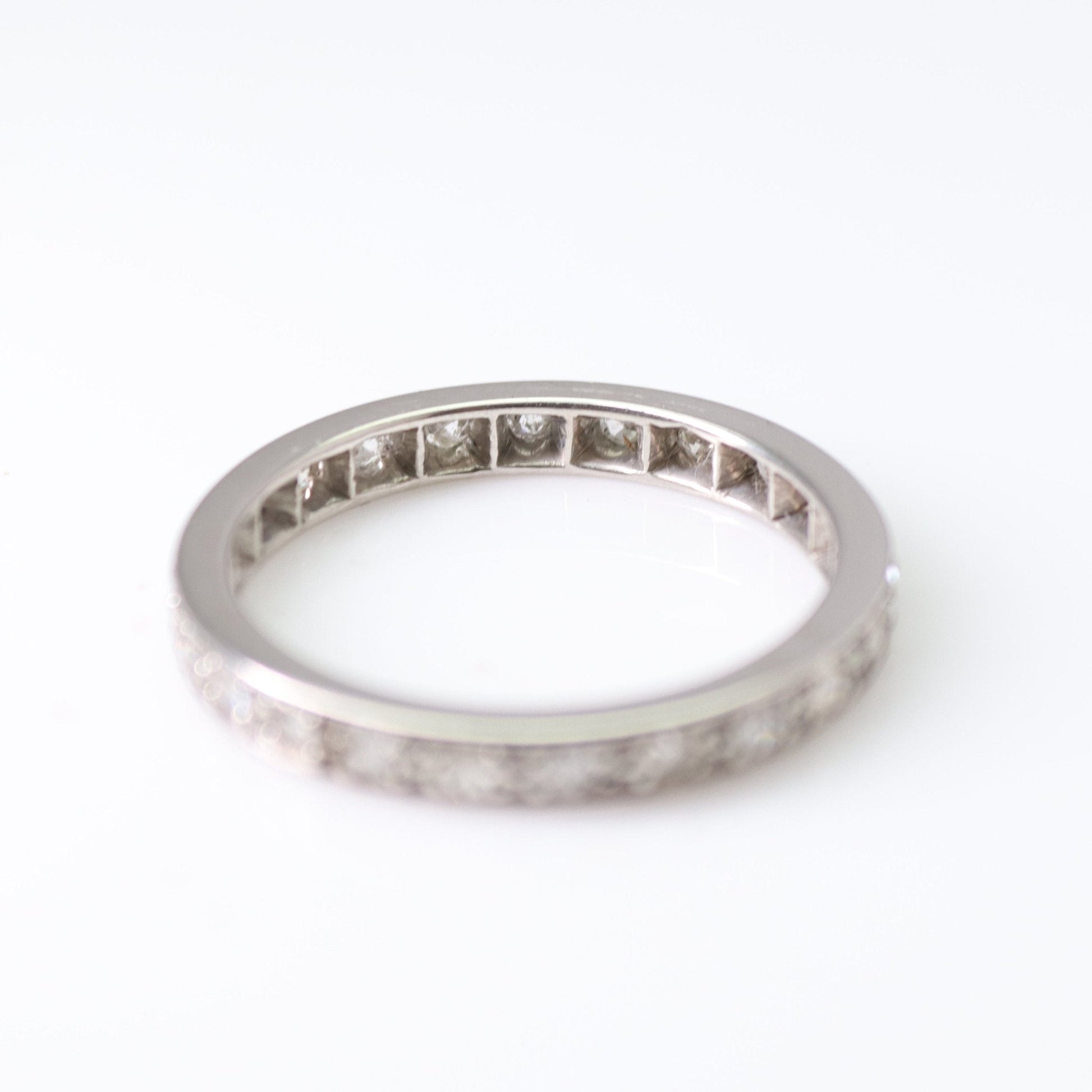 Art Deco Platinum Diamond Eternity Ring Size N - Friar House