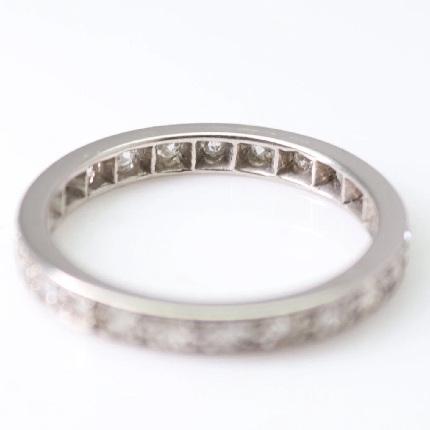 Art Deco Platinum Diamond Eternity Ring Size N - Friar House