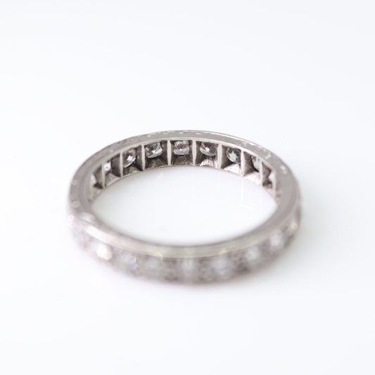 Art Deco Platinum Diamond Full Set Eternity Ring Size M1/2 - Friar House