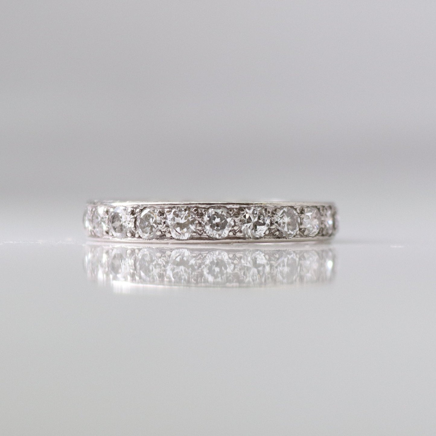 Art Deco Platinum Diamond Full Set Eternity Ring Size M1/2 - Friar House