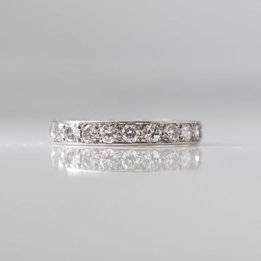 Art Deco Platinum Diamond Full Set Eternity Ring Size M1/2 - Friar House