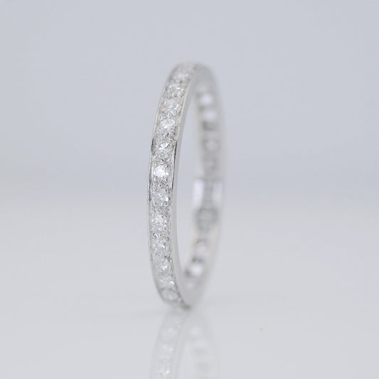 Art Deco Platinum Diamond Full Set Eternity Ring Size Q - Friar House