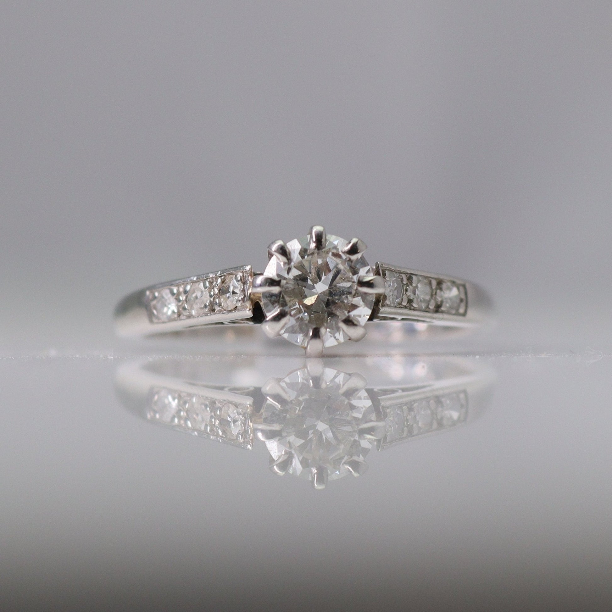 Art Deco Platinum Diamond Solitaire Engagement Ring - Friar House