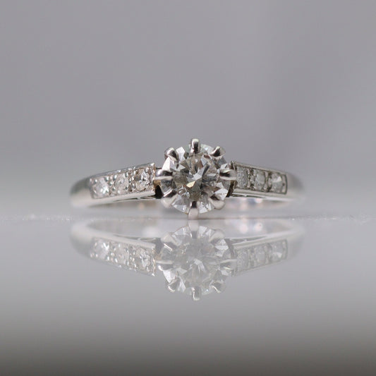 Art Deco Platinum Diamond Solitaire Engagement Ring - Friar House