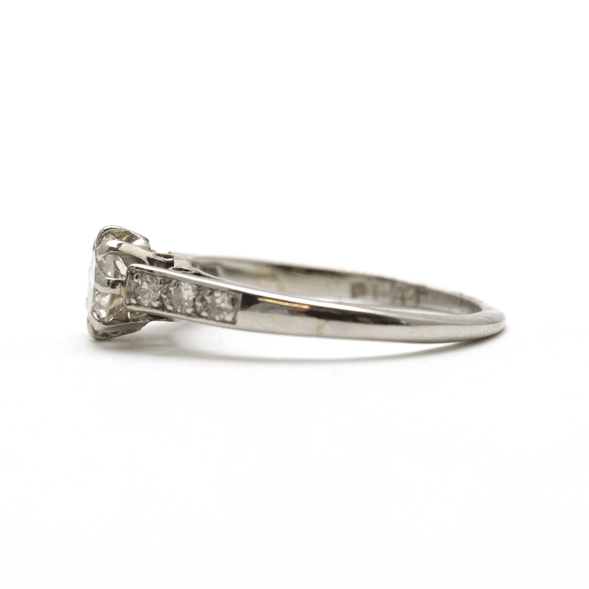 Art Deco Platinum Diamond Solitaire Engagement Ring - Friar House