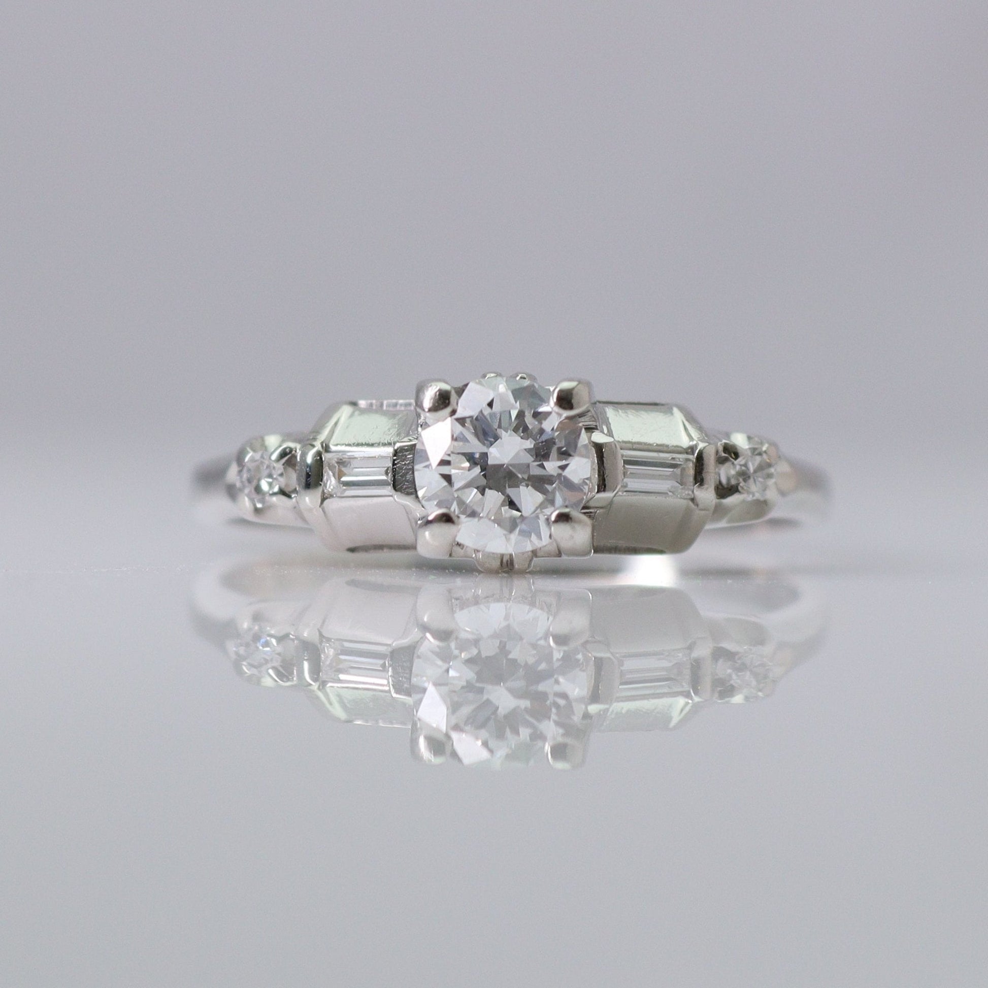 Art Deco Platinum Diamond Solitaire Ring - Friar House