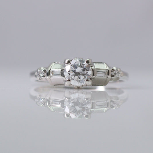 Art Deco Platinum Diamond Solitaire Ring - Friar House