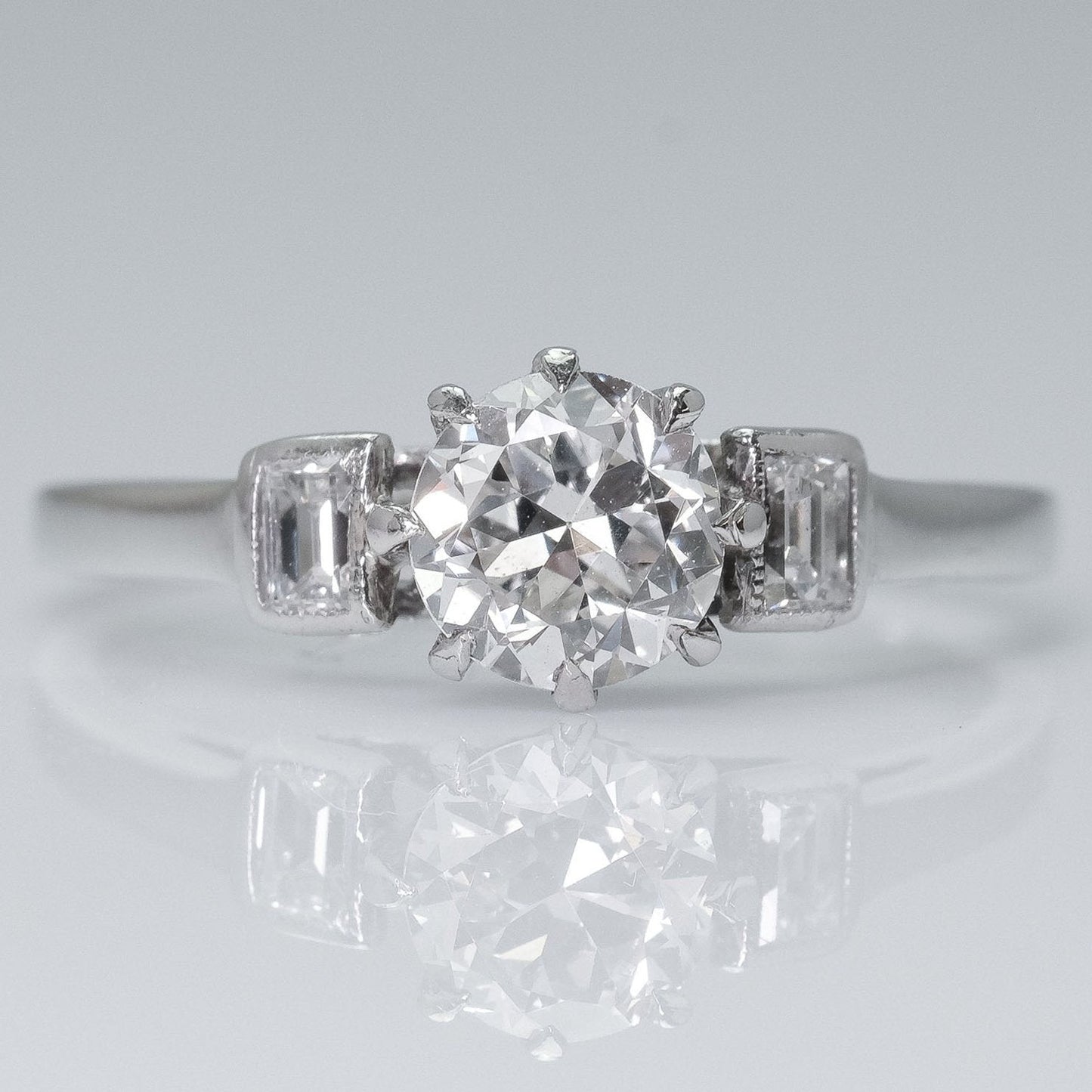 Art Deco Platinum Diamond Solitaire Ring - Friar House