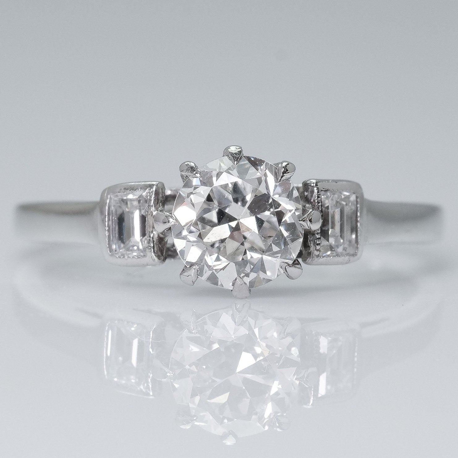 Art Deco Platinum Diamond Solitaire Ring - Friar House