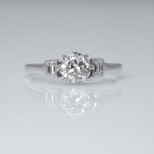 Art Deco Platinum Diamond Solitaire Ring - Friar House