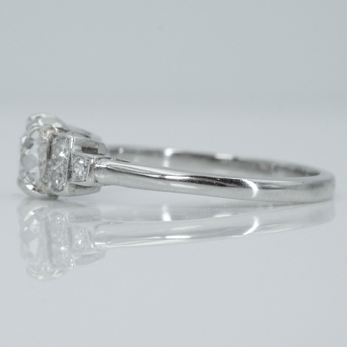 Art Deco Platinum Diamond Solitaire Ring - Friar House Antique Jewellery