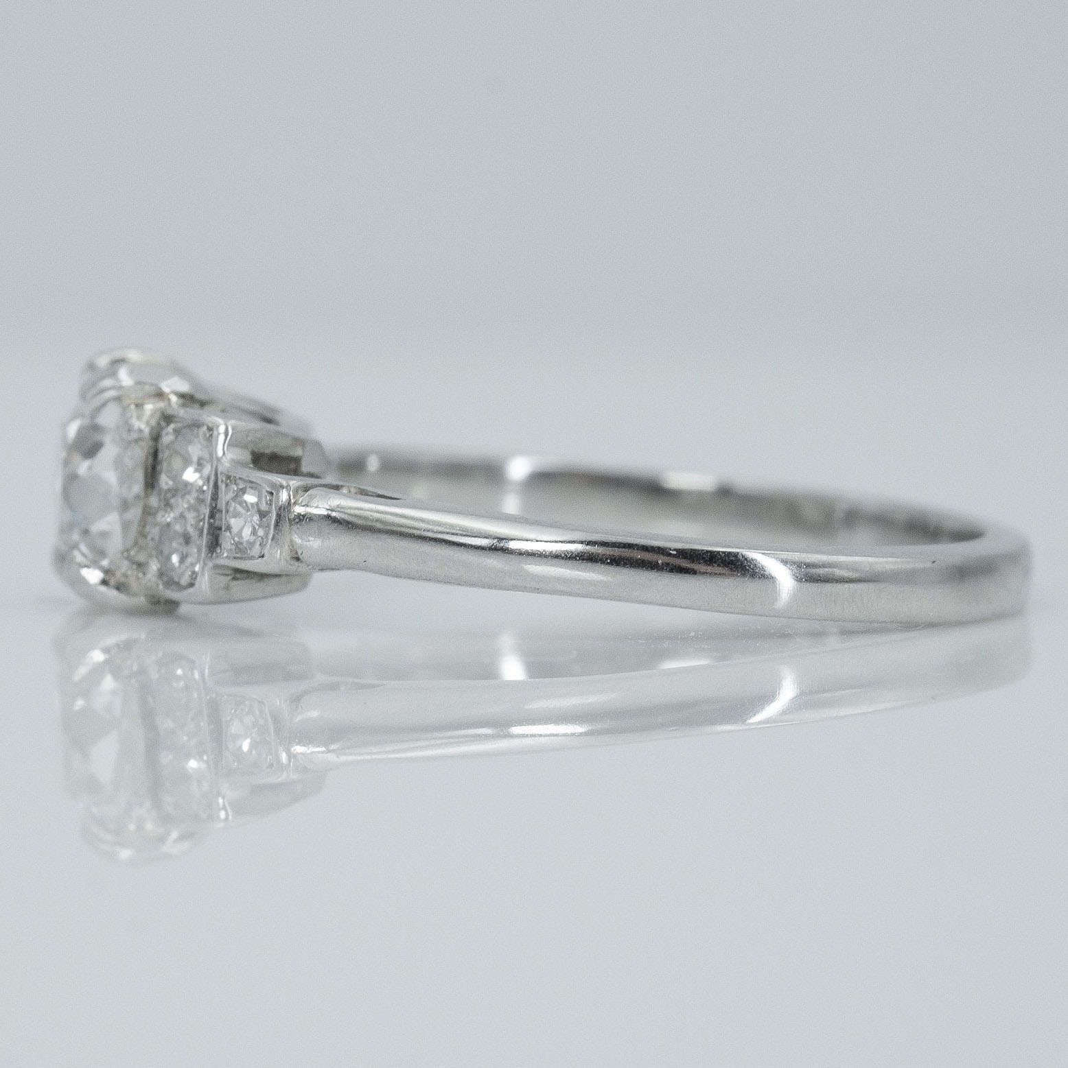 Art Deco Platinum Diamond Solitaire Ring - Friar House Antique Jewellery