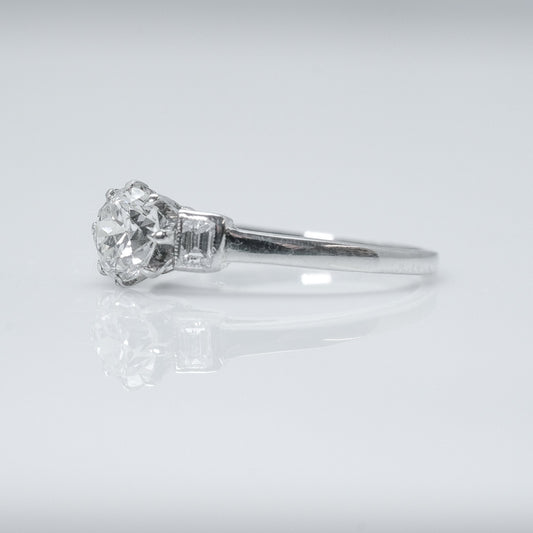 Art Deco Platinum Diamond Solitaire Ring - Friar House