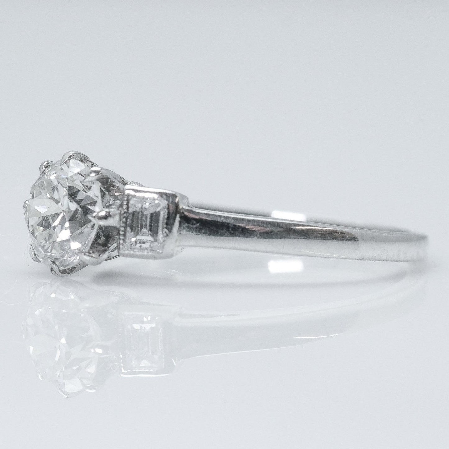 Art Deco Platinum Diamond Solitaire Ring - Friar House