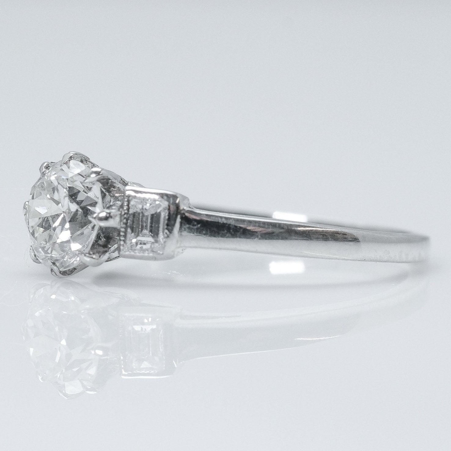 Art Deco Platinum Diamond Solitaire Ring - Friar House