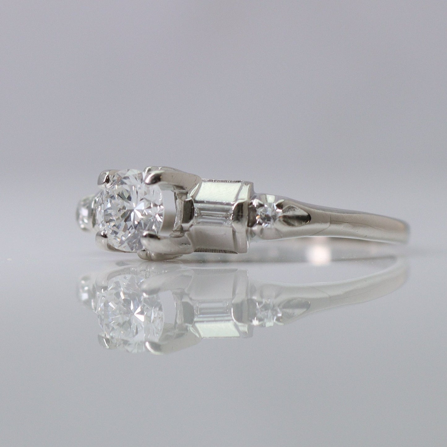 Art Deco Platinum Diamond Solitaire Ring - Friar House