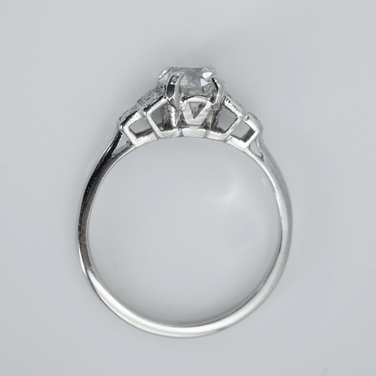 Art Deco Platinum Diamond Solitaire Ring - Friar House Antique Jewellery