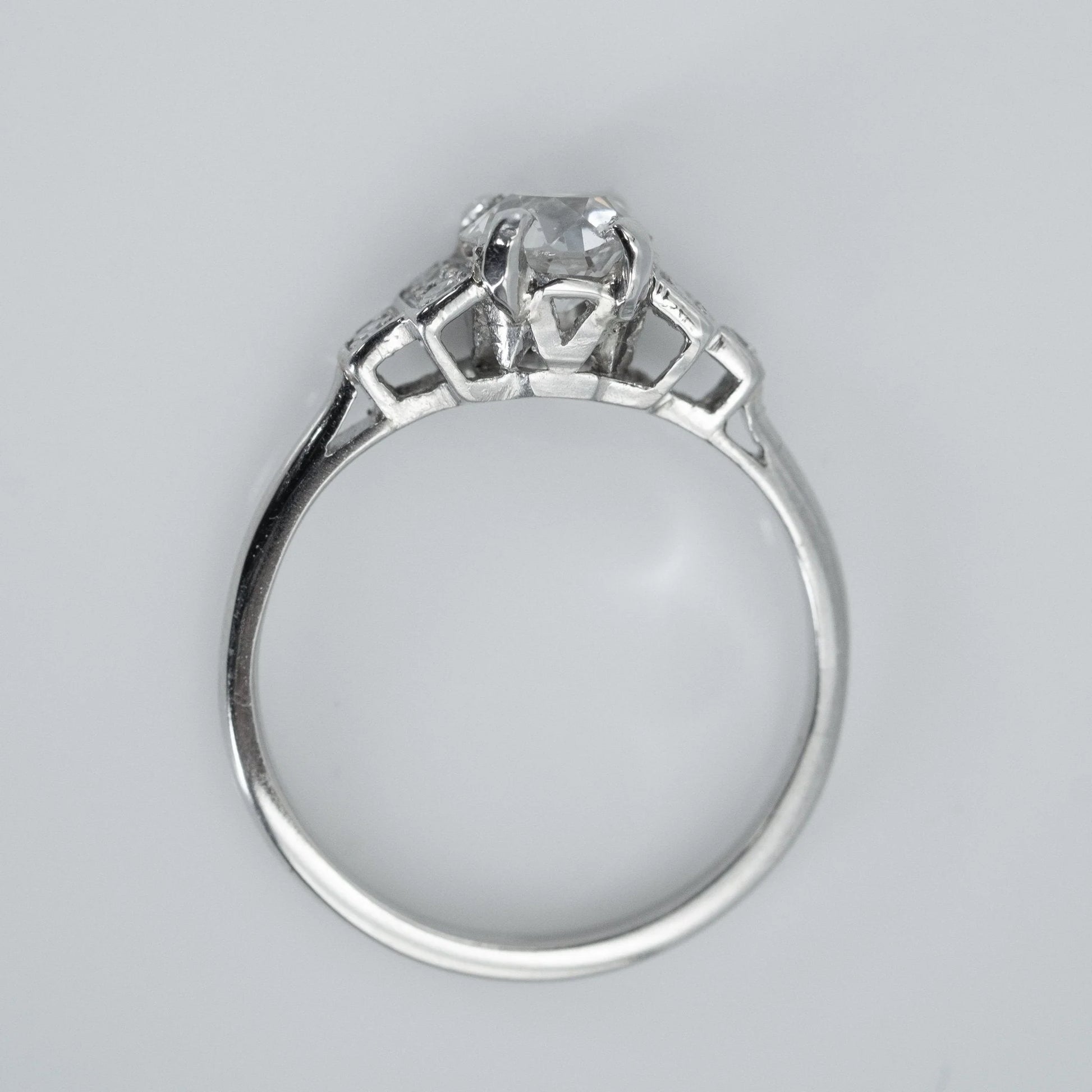 Art Deco Platinum Diamond Solitaire Ring - Friar House Antique Jewellery