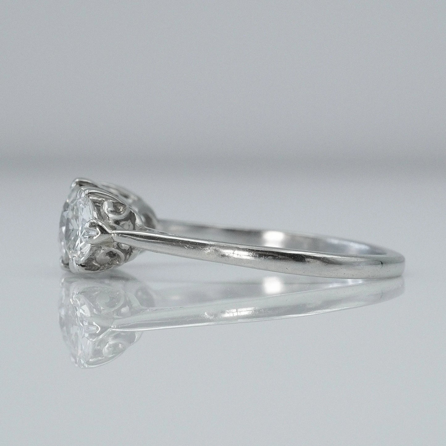 Art Deco Platinum Diamond Three Stone Ring - Friar House
