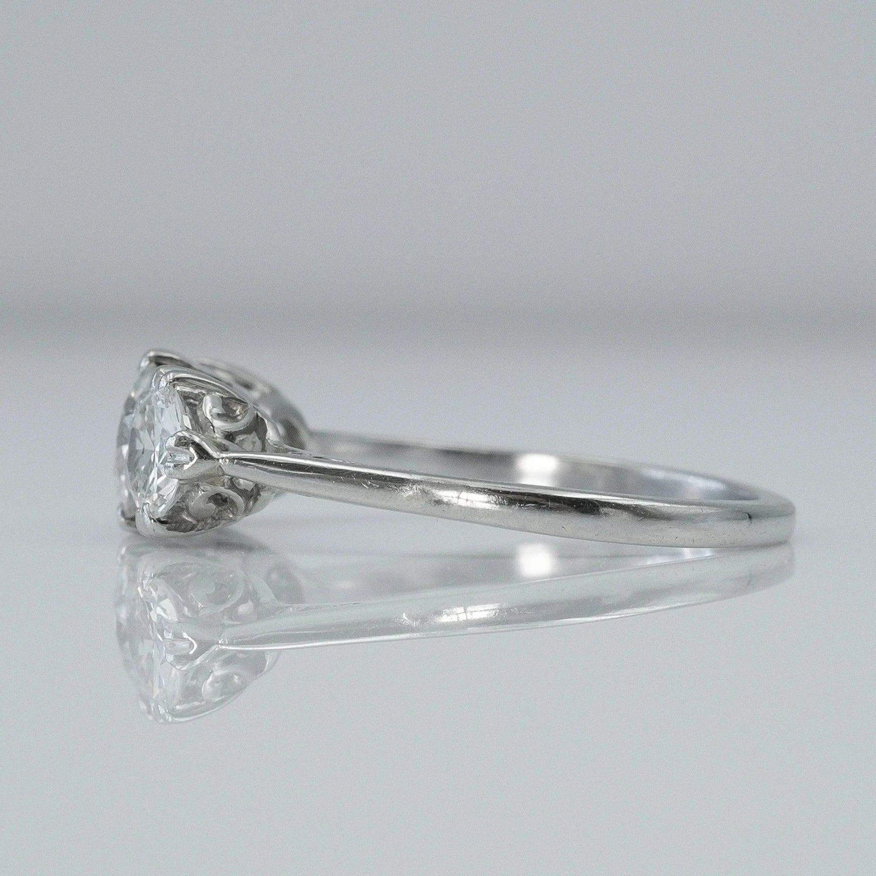 Art Deco Platinum Diamond Three Stone Ring - Friar House
