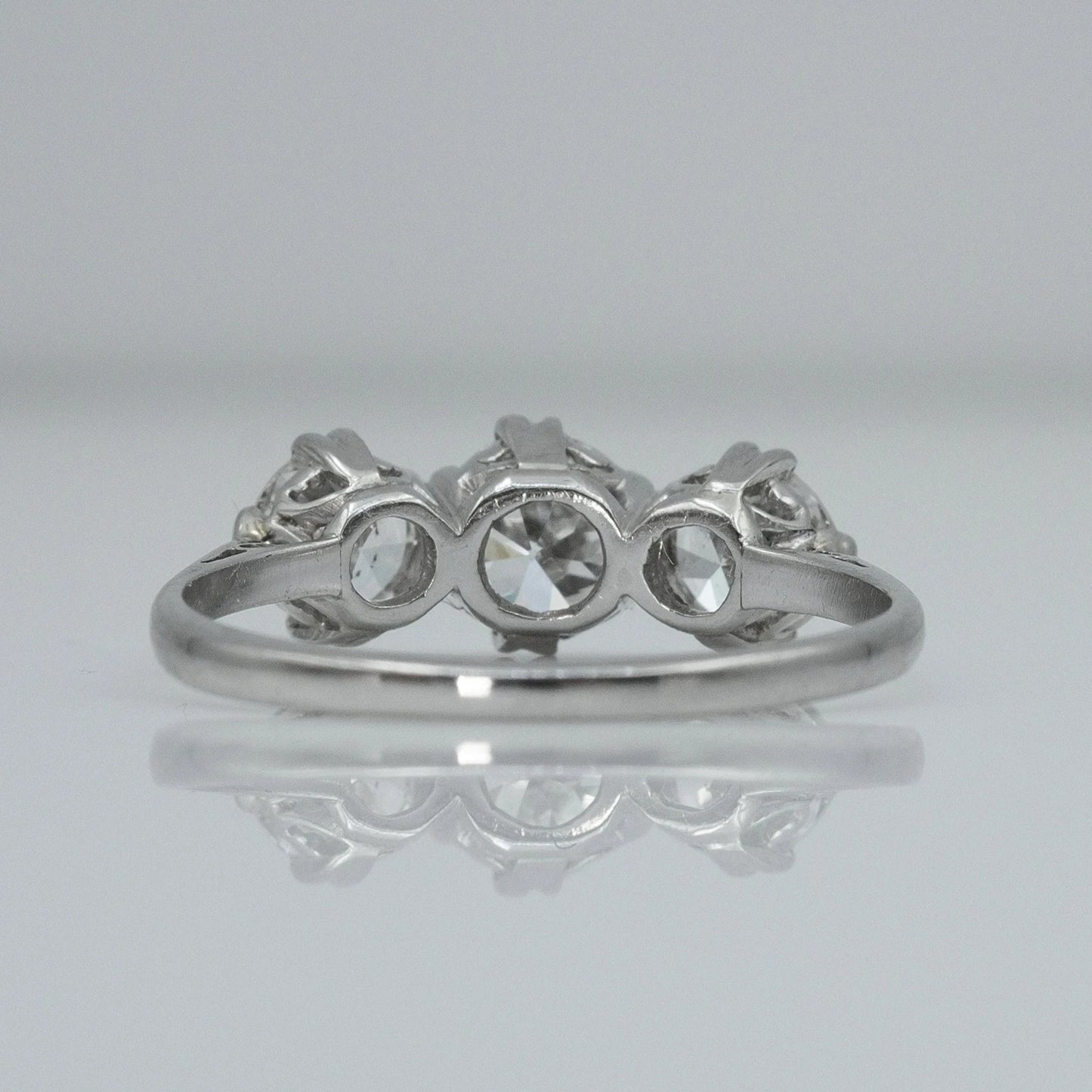 Art Deco Platinum Diamond Three Stone Ring - Friar House
