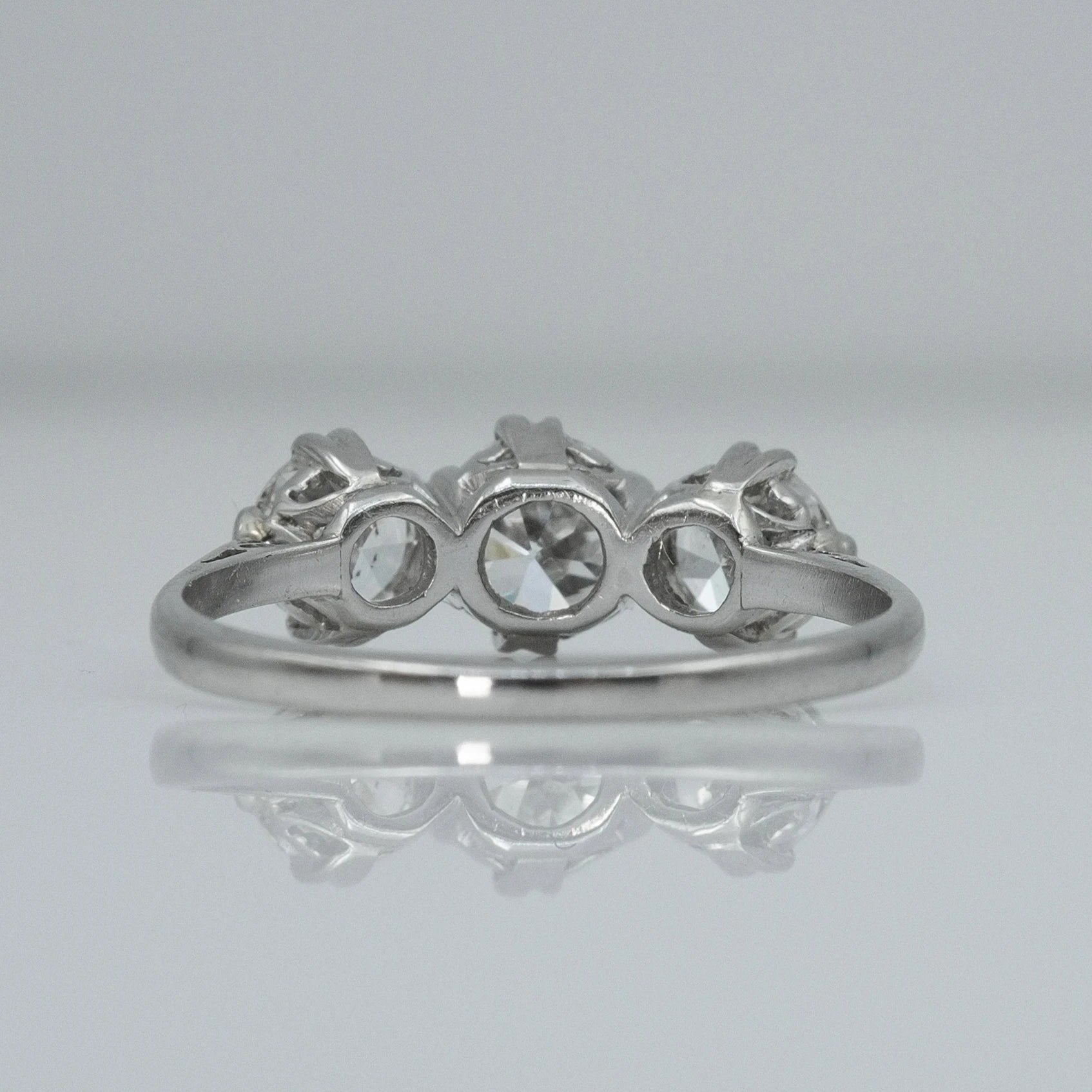 Art Deco Platinum Diamond Three Stone Ring - Friar House