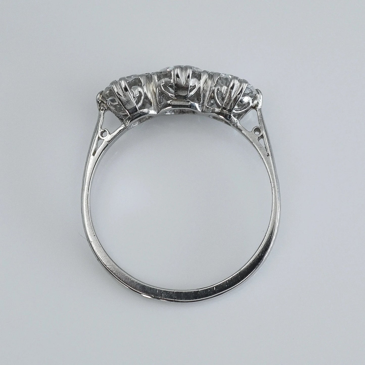 Art Deco Platinum Diamond Three Stone Ring - Friar House