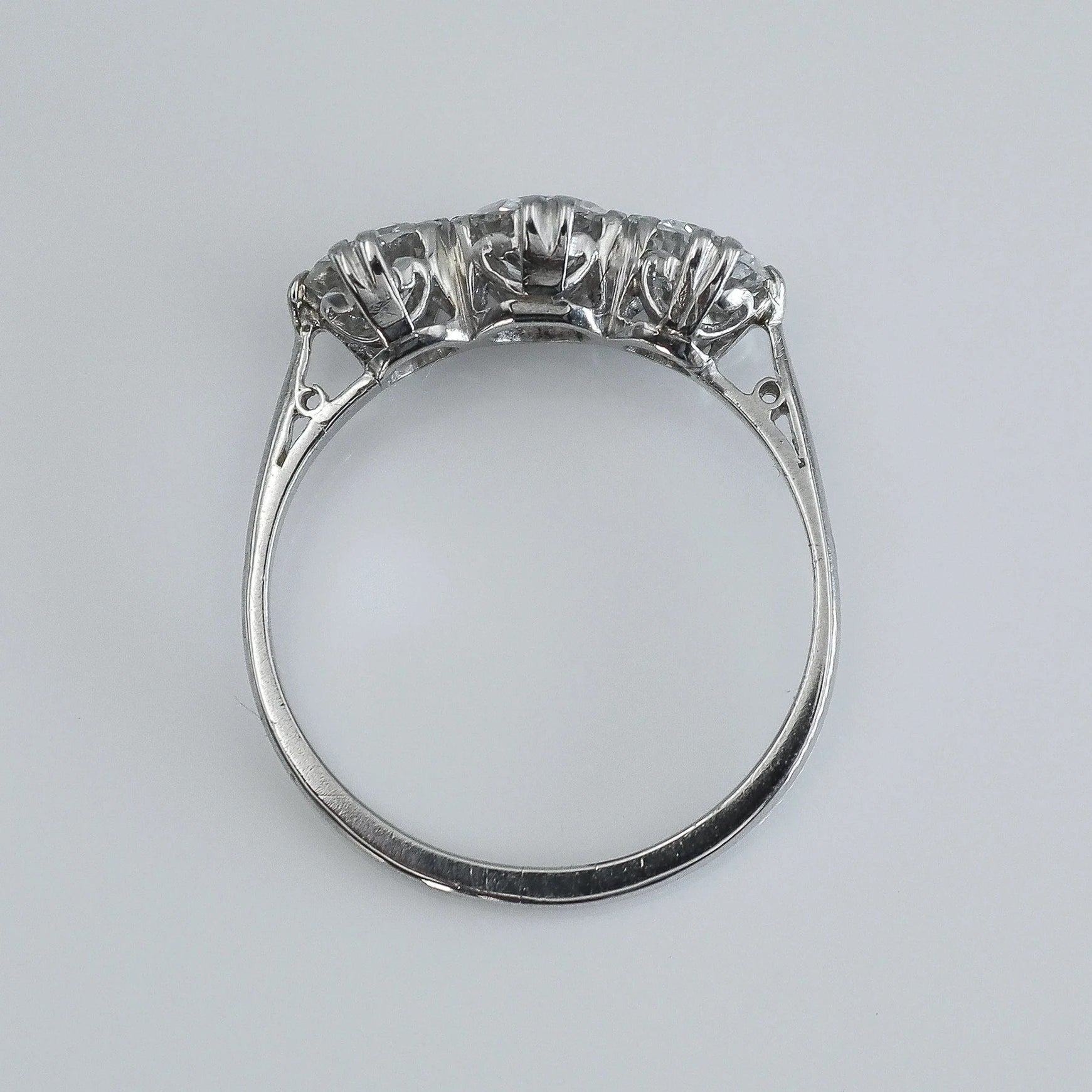 Art Deco Platinum Diamond Three Stone Ring - Friar House