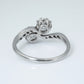 Art Deco Platinum Diamond Two Stone Crossover Ring - Friar House