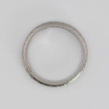 Art Deco Platinum Engraved Wedding Band - Friar House