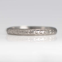 Art Deco Platinum Engraved Wedding Band - Friar House