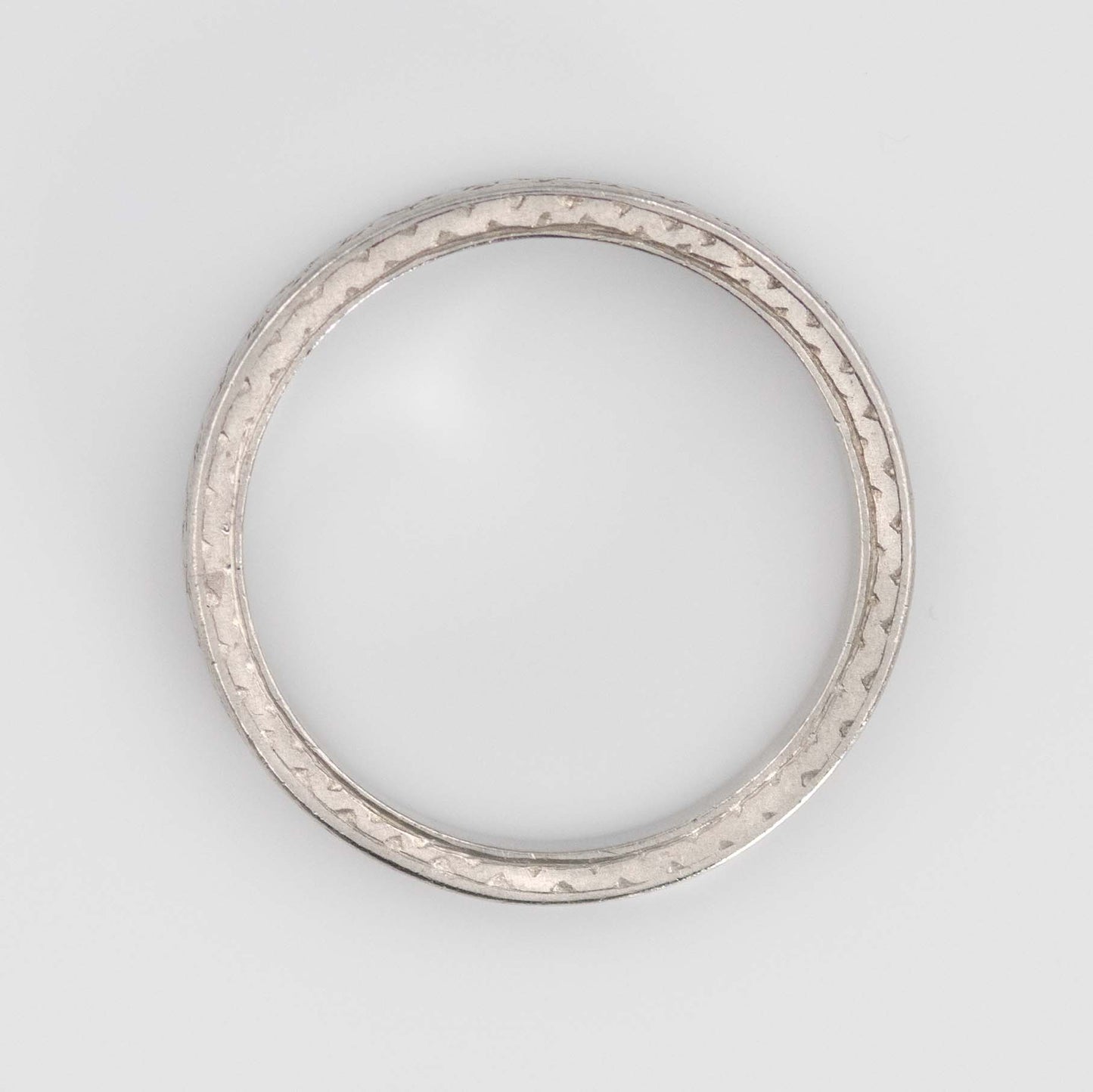 Art Deco Platinum Engraved Wedding Ring - Friar House