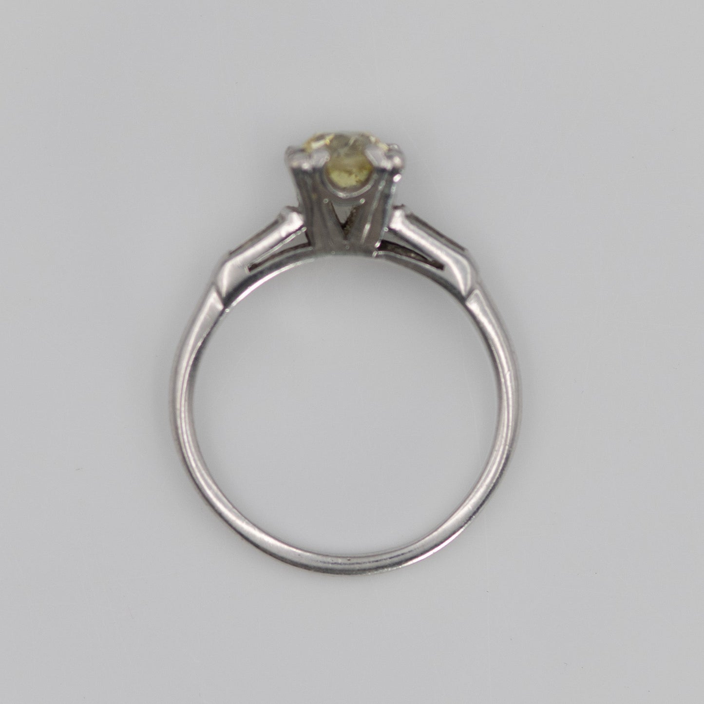 Art Deco Platinum Fancy Yellow 1.20 Carat Diamond Solitaire Ring - Friar House