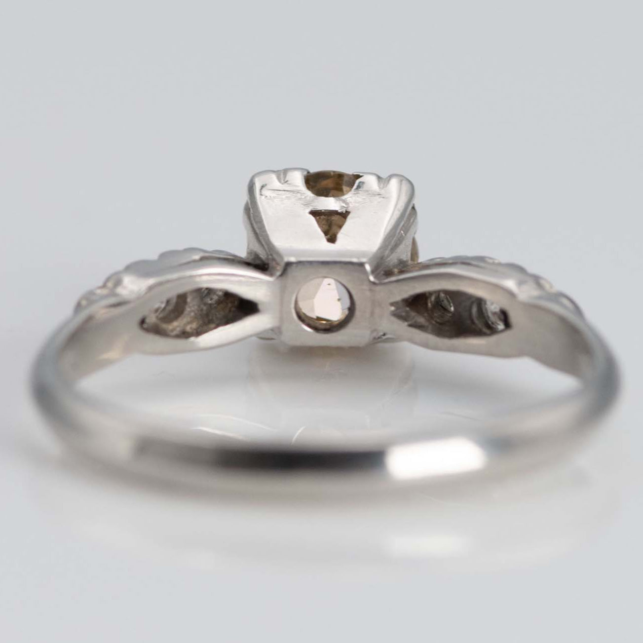 Art Deco Platinum Fancy Yellow/Orange Diamond Solitaire Ring - Friar House