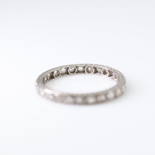 Art Deco Platinum Full Set Diamond Eternity Ring Size M - Friar House