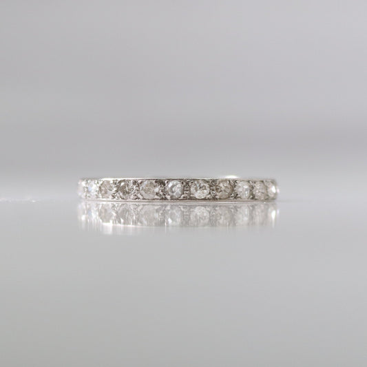 Art Deco Platinum Full Set Diamond Eternity Ring Size M - Friar House